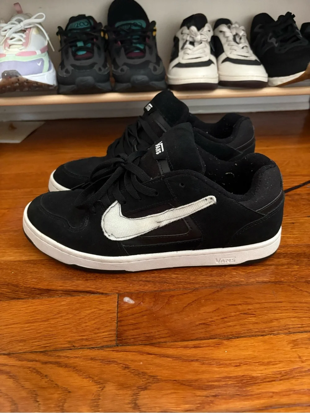 Vans with nike swoosh custom